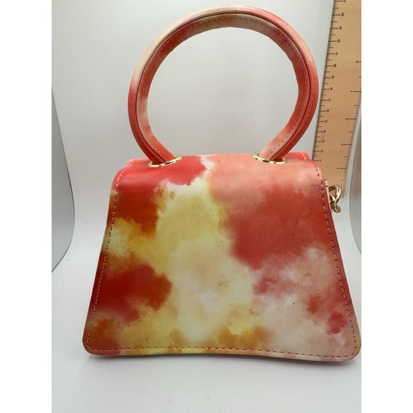 NY New York Rainbow Tie Dye Pink Rhinestone Shoulder Strap Chain Purse Handbag - Picture 4 of 11